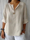 Ella | Elegant V-Neck 3/4 Sleeve Blouse for Women