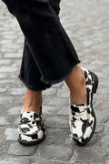 Jordana | Cow-Pattern Loafers for Women