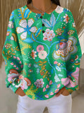 Sorylith | Colorful Ethnic Floral Print Sweater for Women