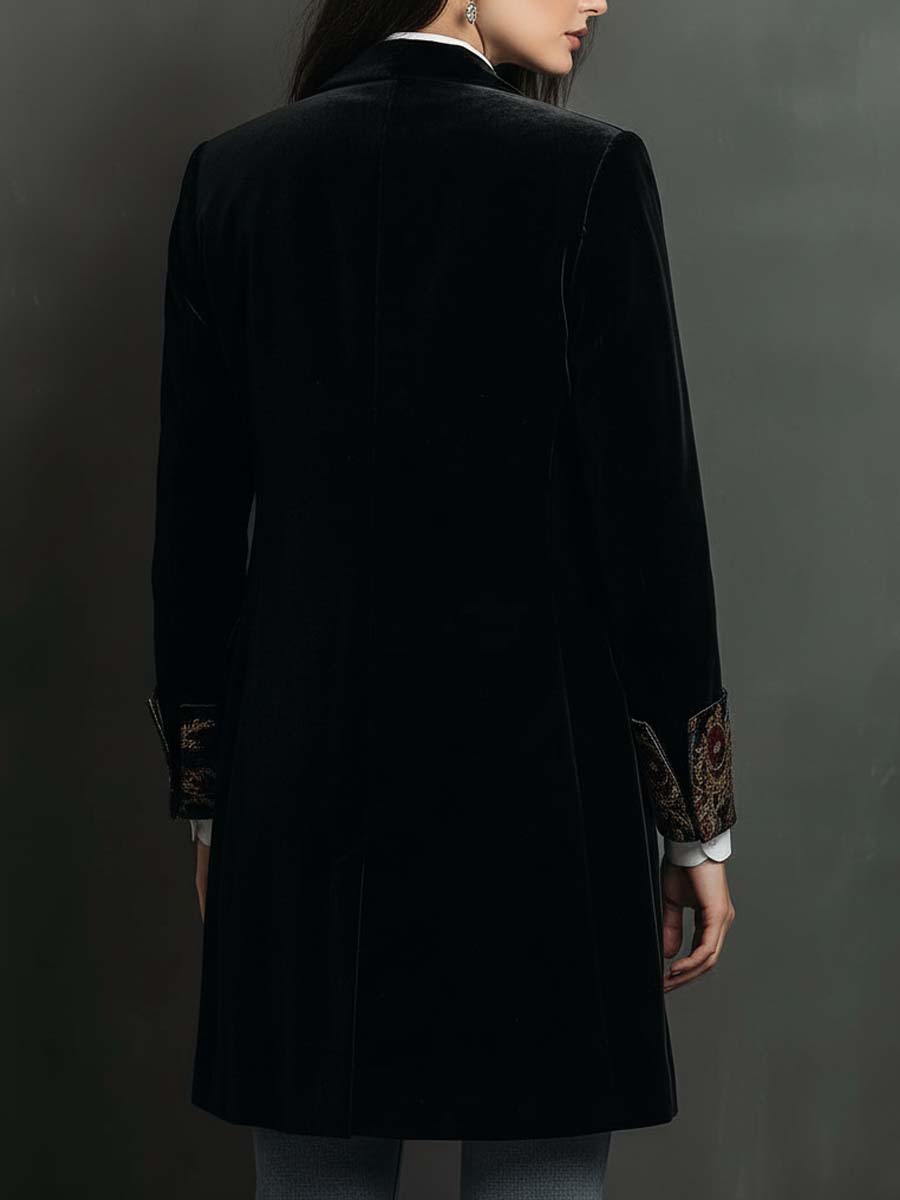 Marlene | Baroque Print Lapel Slim-Fit Blazer for Women