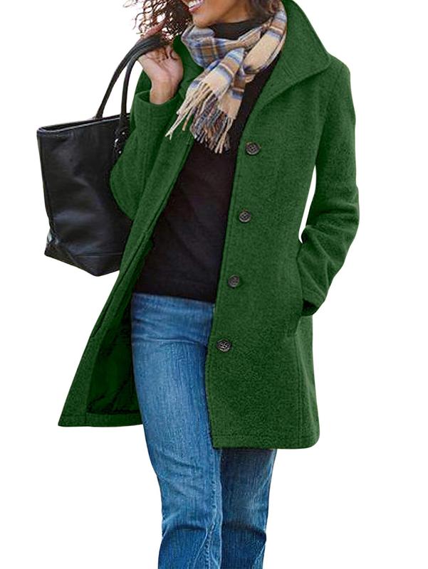 Gabriela | Casual Wool Blend Single-Breasted Pea Coat for Women