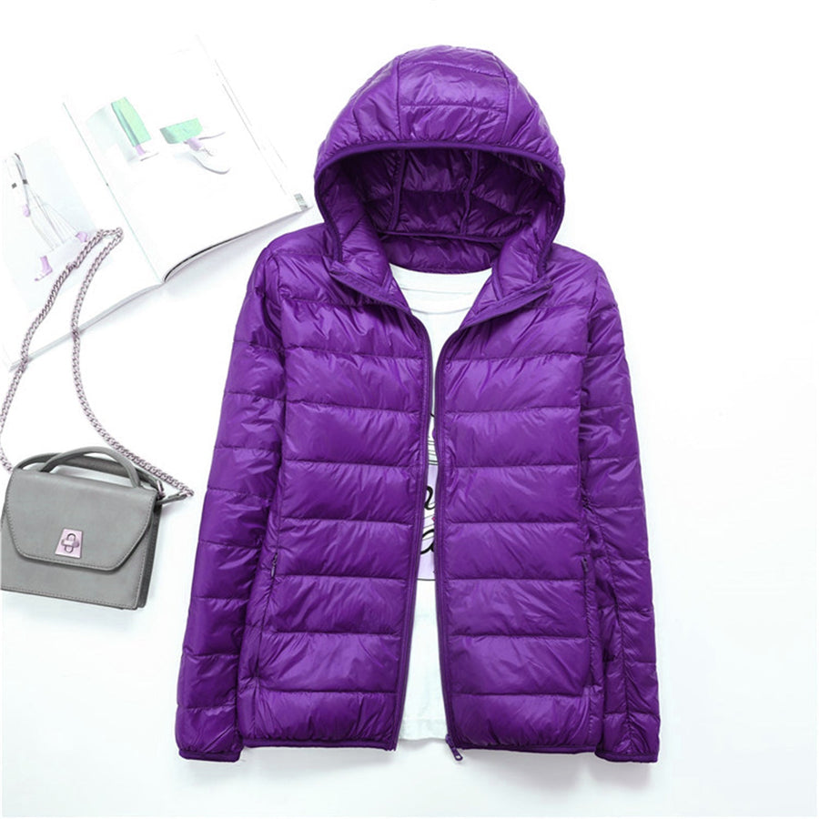 Liyanna | Plus Size Lightweight Hooded Long Sleeve Puffer Jacket for Women