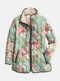 Carys | Retro Floral Patterned Quilted Jacket for Women