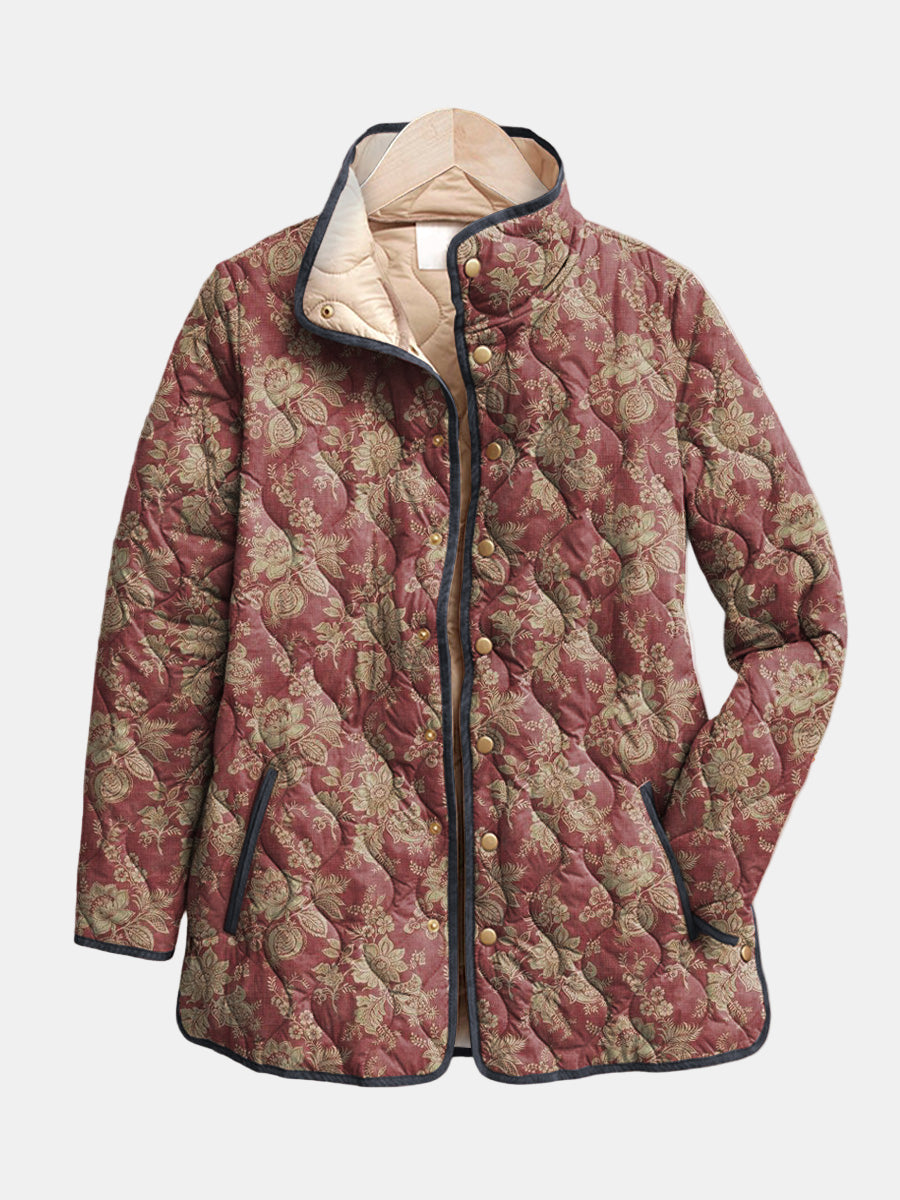 Corinne | Retro Floral Print Jacket for Women