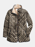 Inaya | Retro Hand-Drawn Circle Design Quilted Jacket for Women