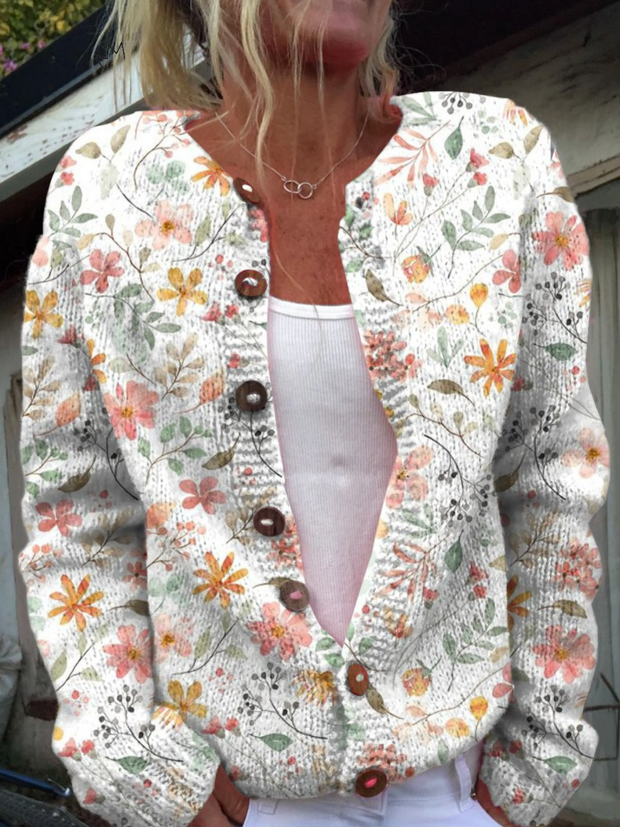 Greta | Vintage Floral Open-Front Cardigan