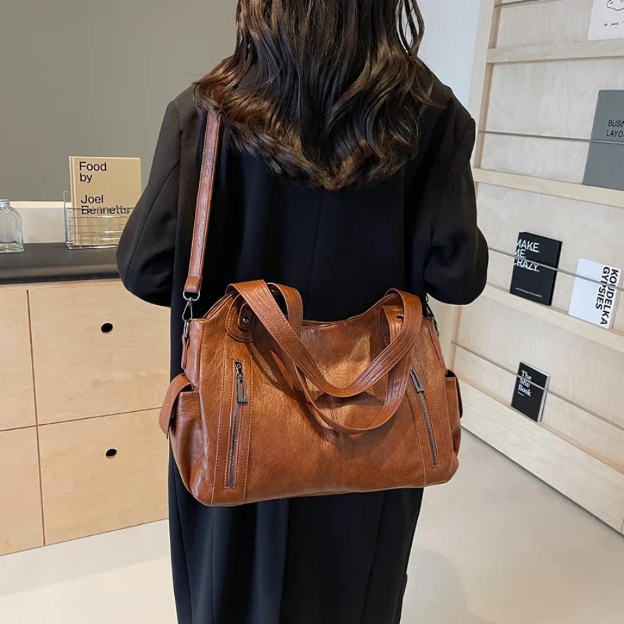 Uma | Dual Zipper Large Capacity Shoulder Bag for Women
