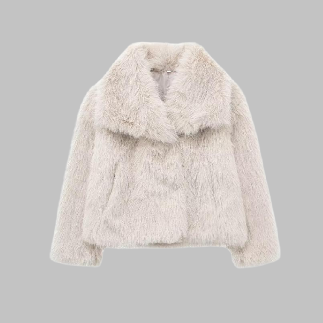 Weena | Classy Long Sleeve Collared Fuzzy Coat for Women