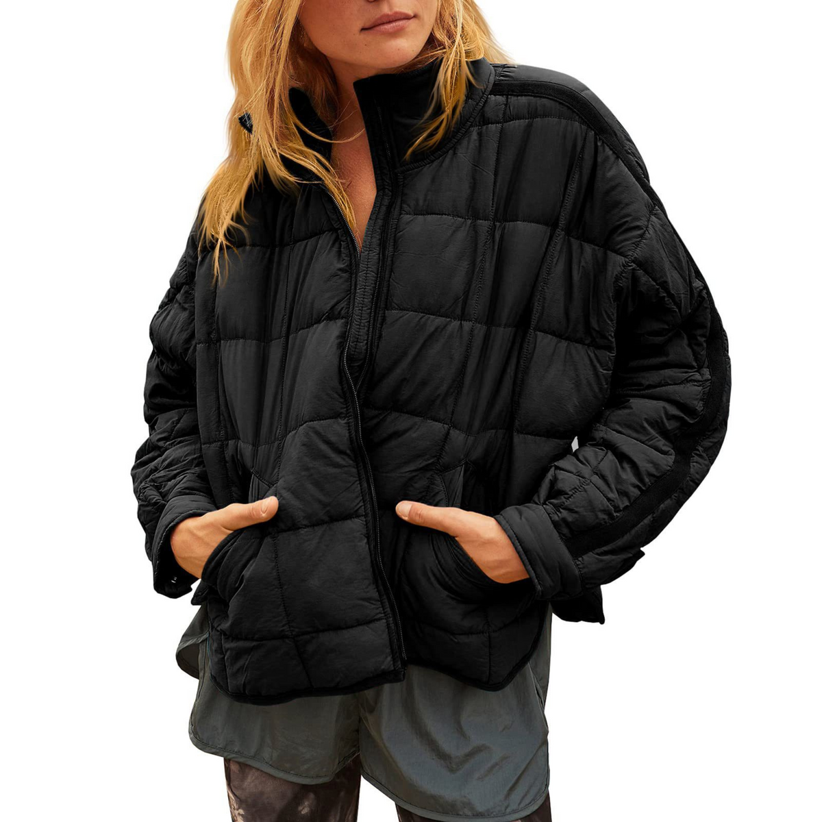 April | Lightweight Compact Zip Puffer Jacket for Women