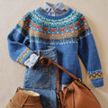 Velvo | Classic Vintage Nordic Knit Sweater for Women