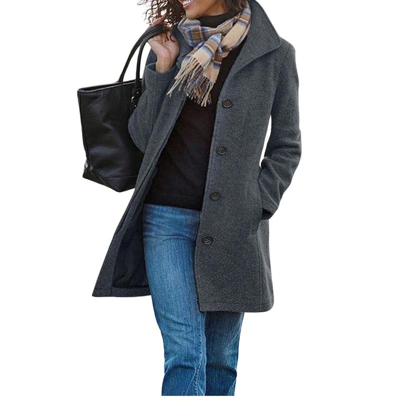 Gabriela | Casual Wool Blend Single-Breasted Pea Coat for Women