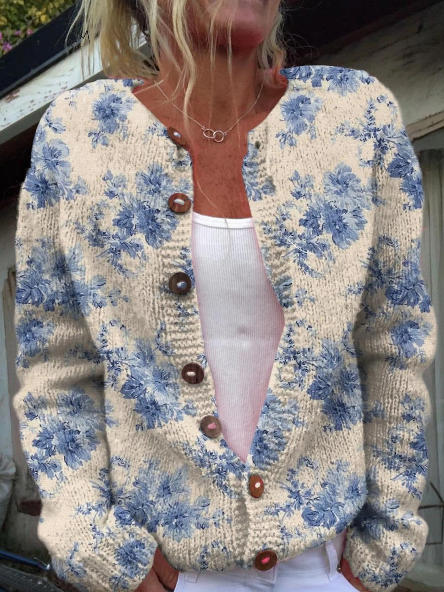 Daysie | Vintage Floral Button-Front Cardigan