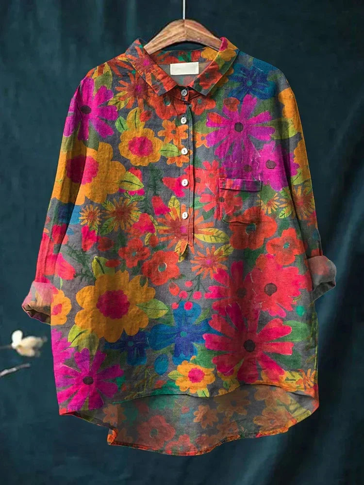 Clara | Playful Plant Art Shirt for Women