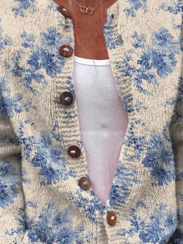 Daysie | Vintage Floral Button-Front Cardigan