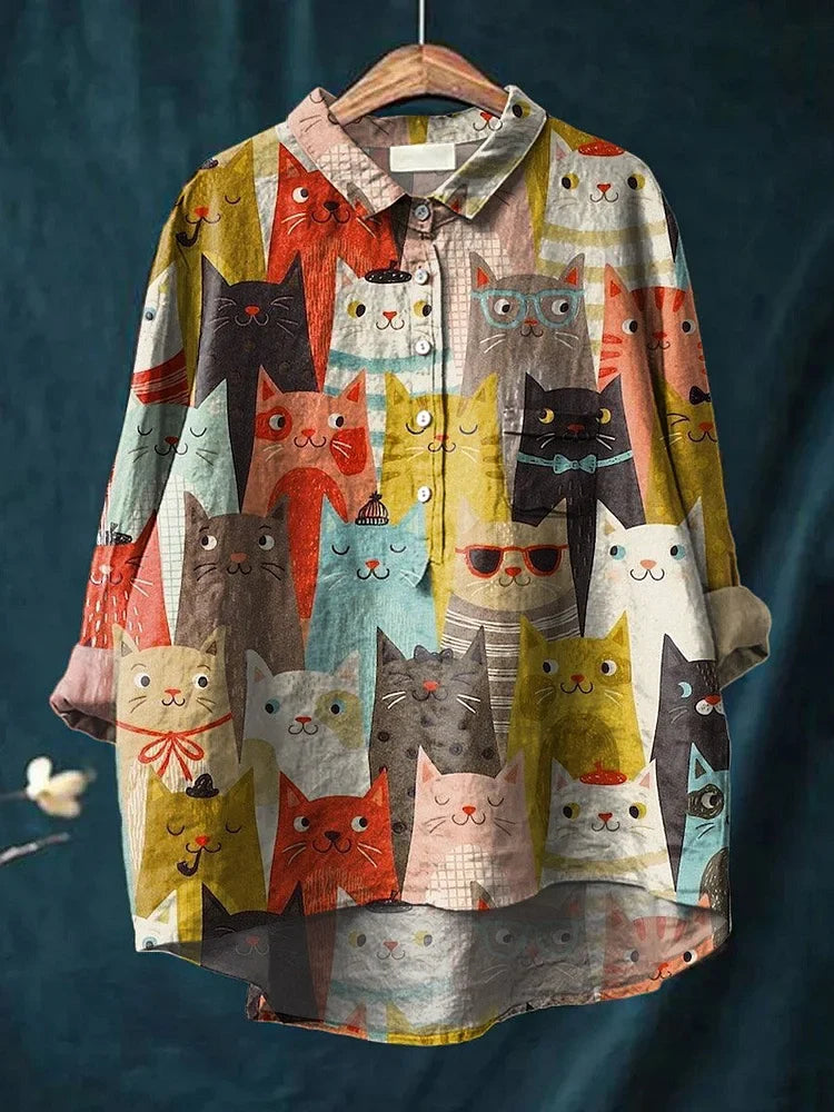 Quinley | Chic Playful Printed Blouse for Women