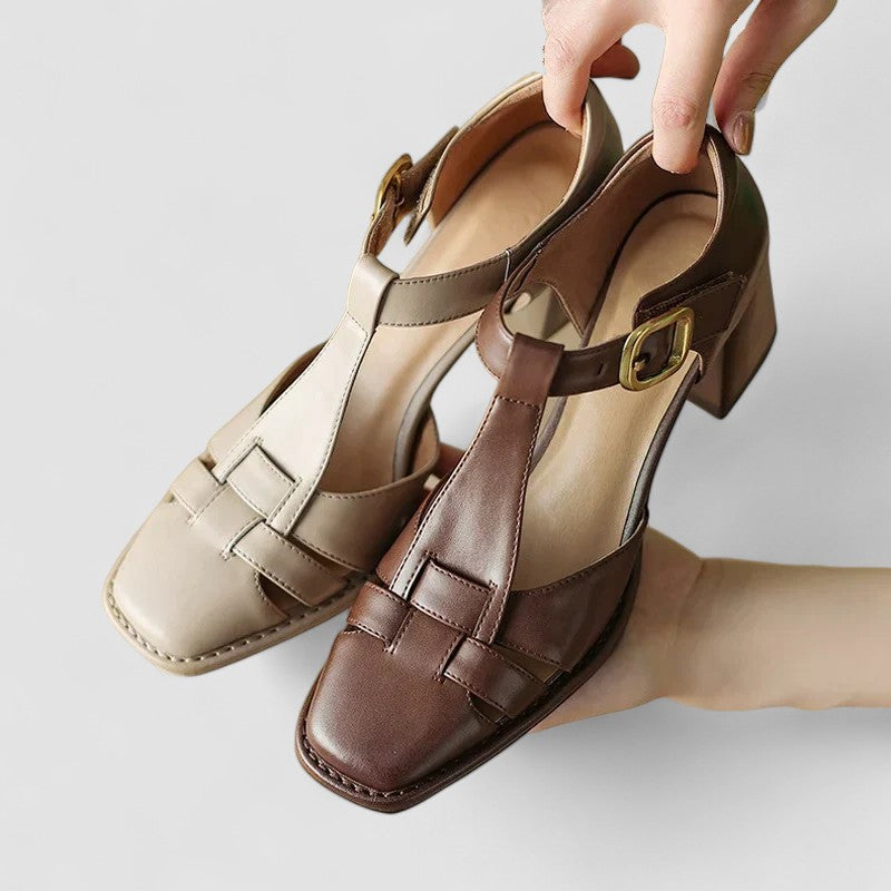 Elyxiana | T-Strap Block Heels for Women