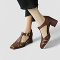 Elyxiana | T-Strap Block Heels for Women
