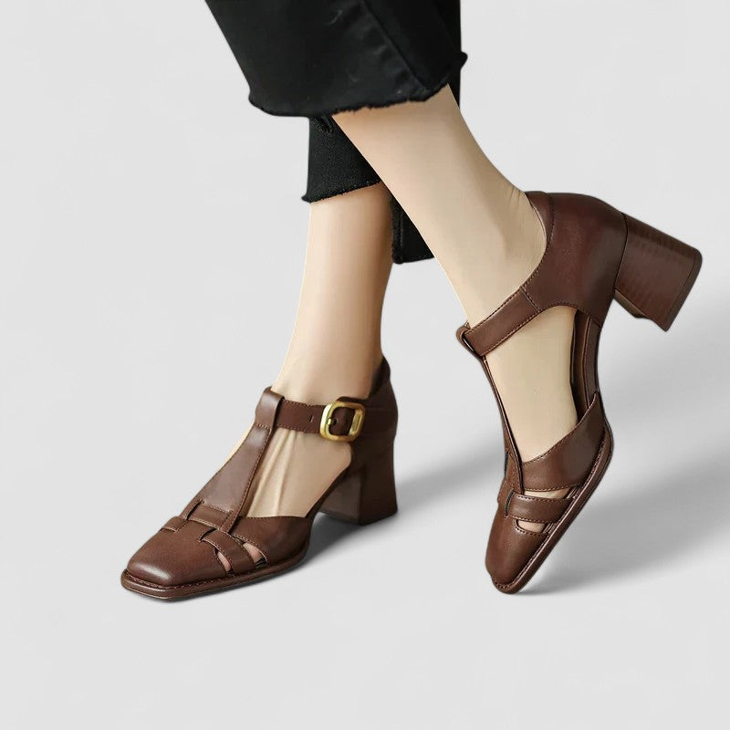 Elyxiana | T-Strap Block Heels for Women