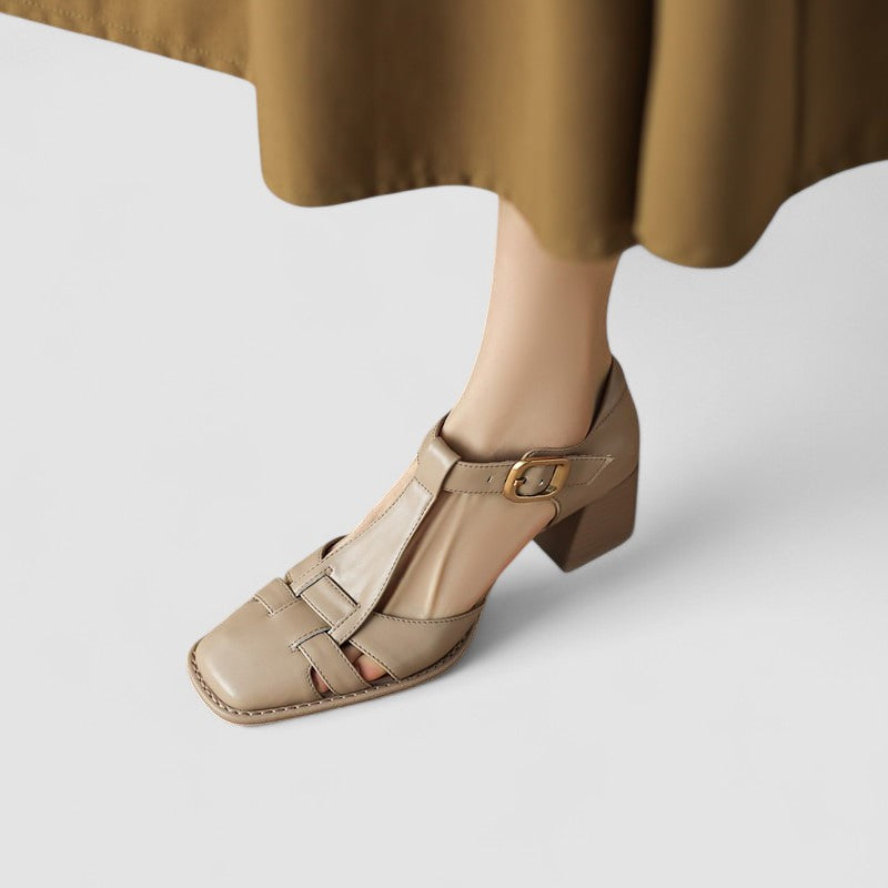 Elyxiana | T-Strap Block Heels for Women