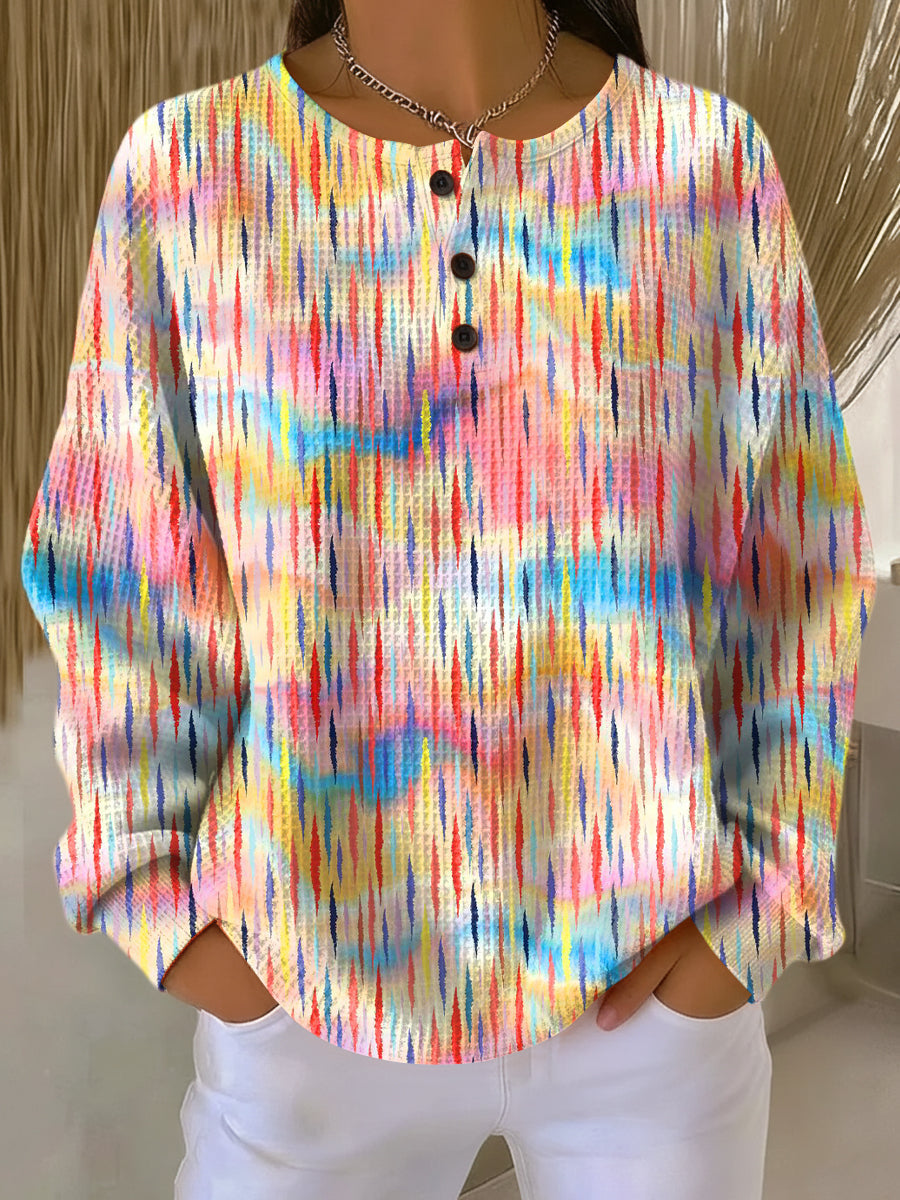 Aevrynn | Colorful Raindrop Pattern Sweater for Women