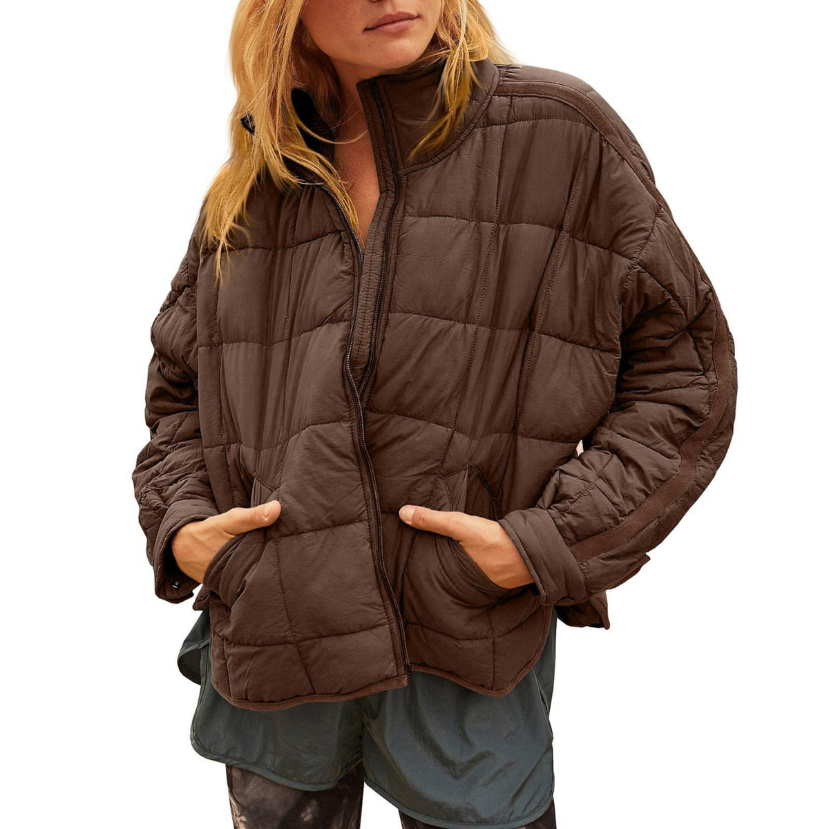 April | Lightweight Compact Zip Puffer Jacket for Women