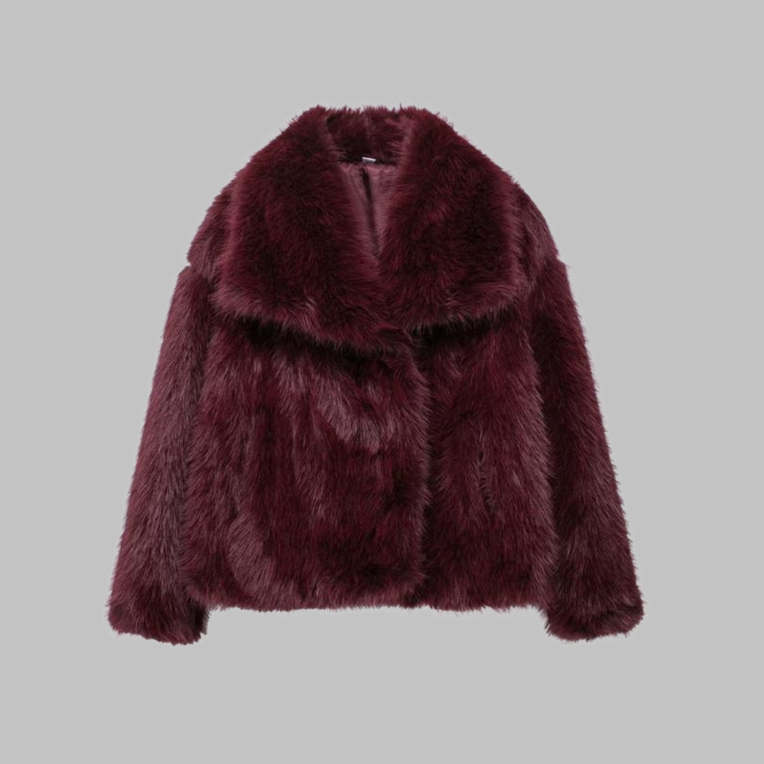 Weena | Classy Long Sleeve Collared Fuzzy Coat for Women