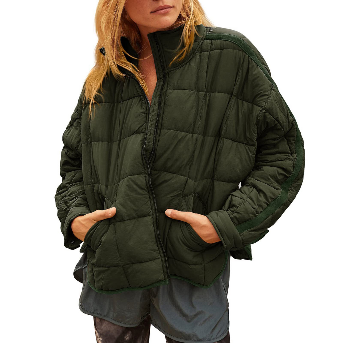 April | Lightweight Compact Zip Puffer Jacket for Women