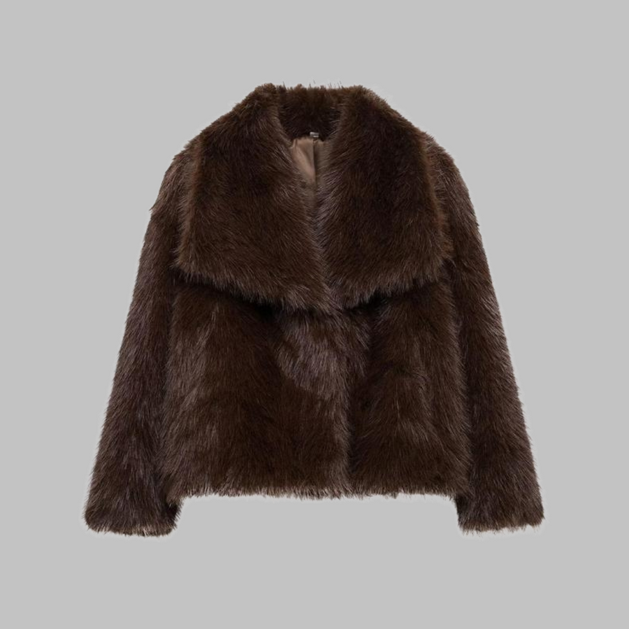 Weena | Classy Long Sleeve Collared Fuzzy Coat for Women