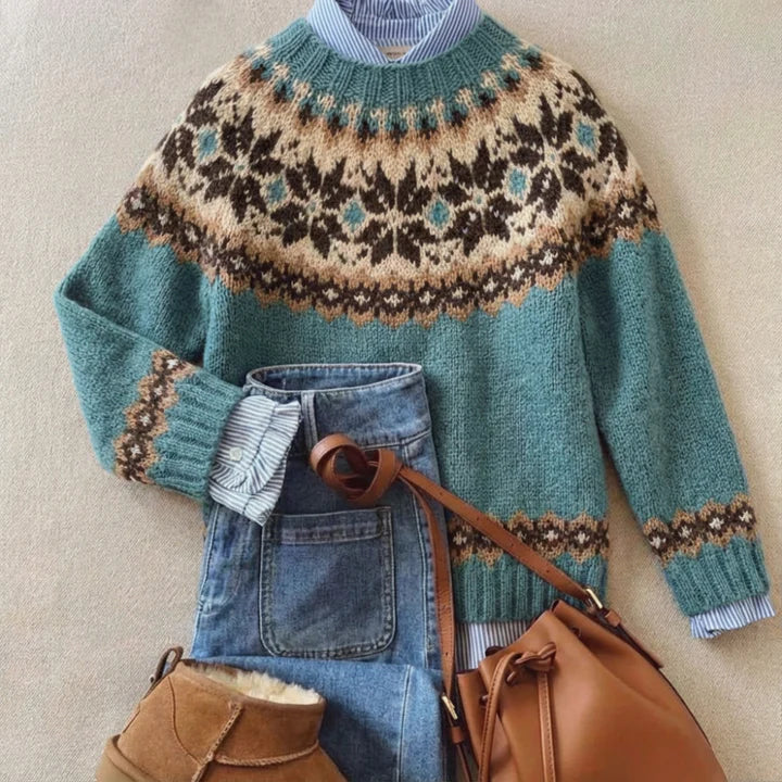Vellaro | Chic Vintage Nordic Knit Sweater for Women