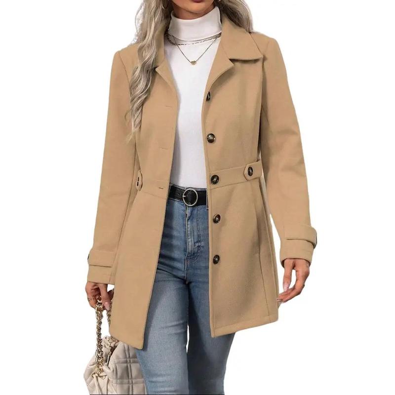 Fiona | Notched Shawl Collar Long Winter Coat for Women