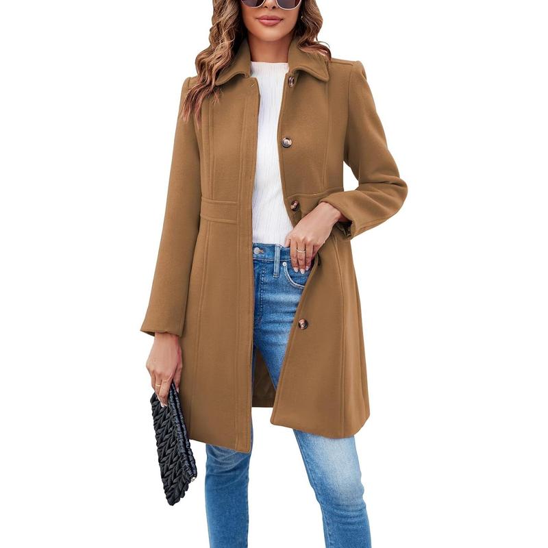 Vivian | Long Sleeve Single-Breasted Overcoat for Women