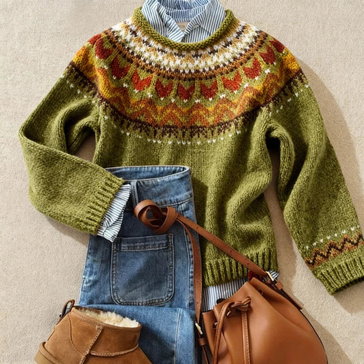 Ardent | Classic Vintage Nordic Knit Sweater for Women
