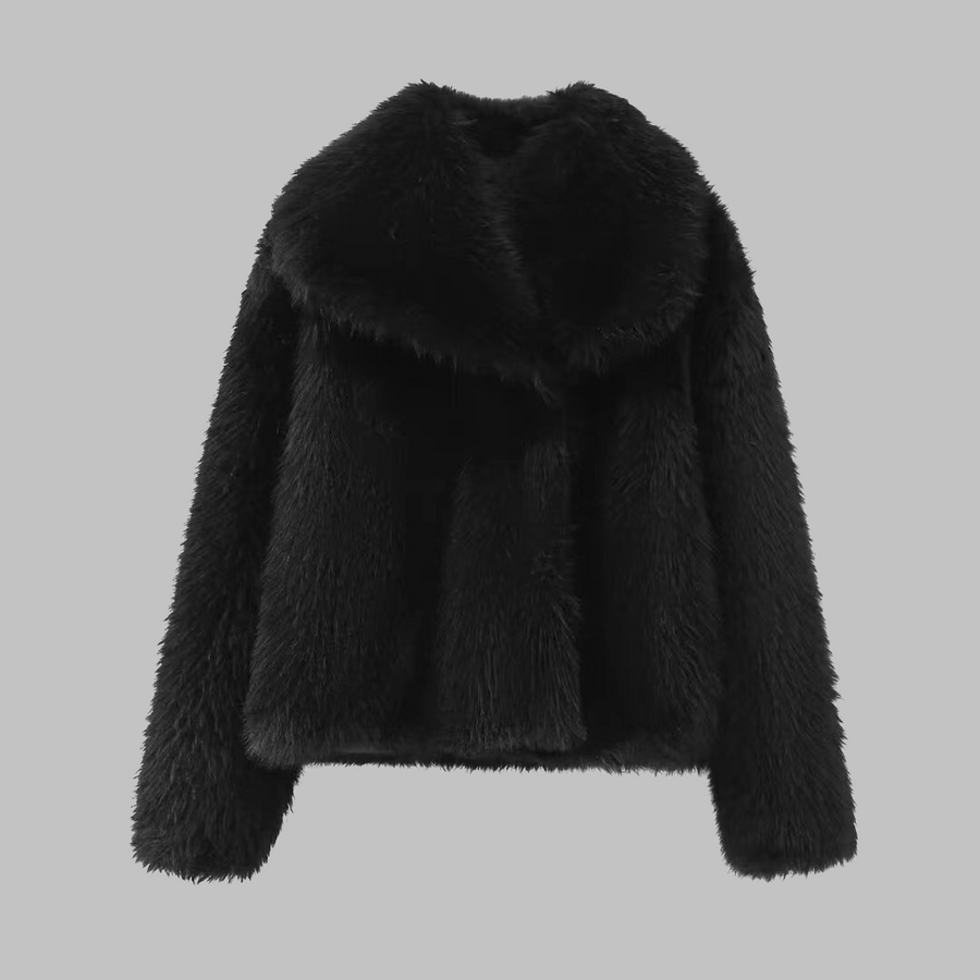 Weena | Classy Long Sleeve Collared Fuzzy Coat for Women