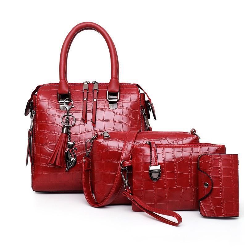 Palmer | 4-Piece Crocodile Pattern Handbag for Women