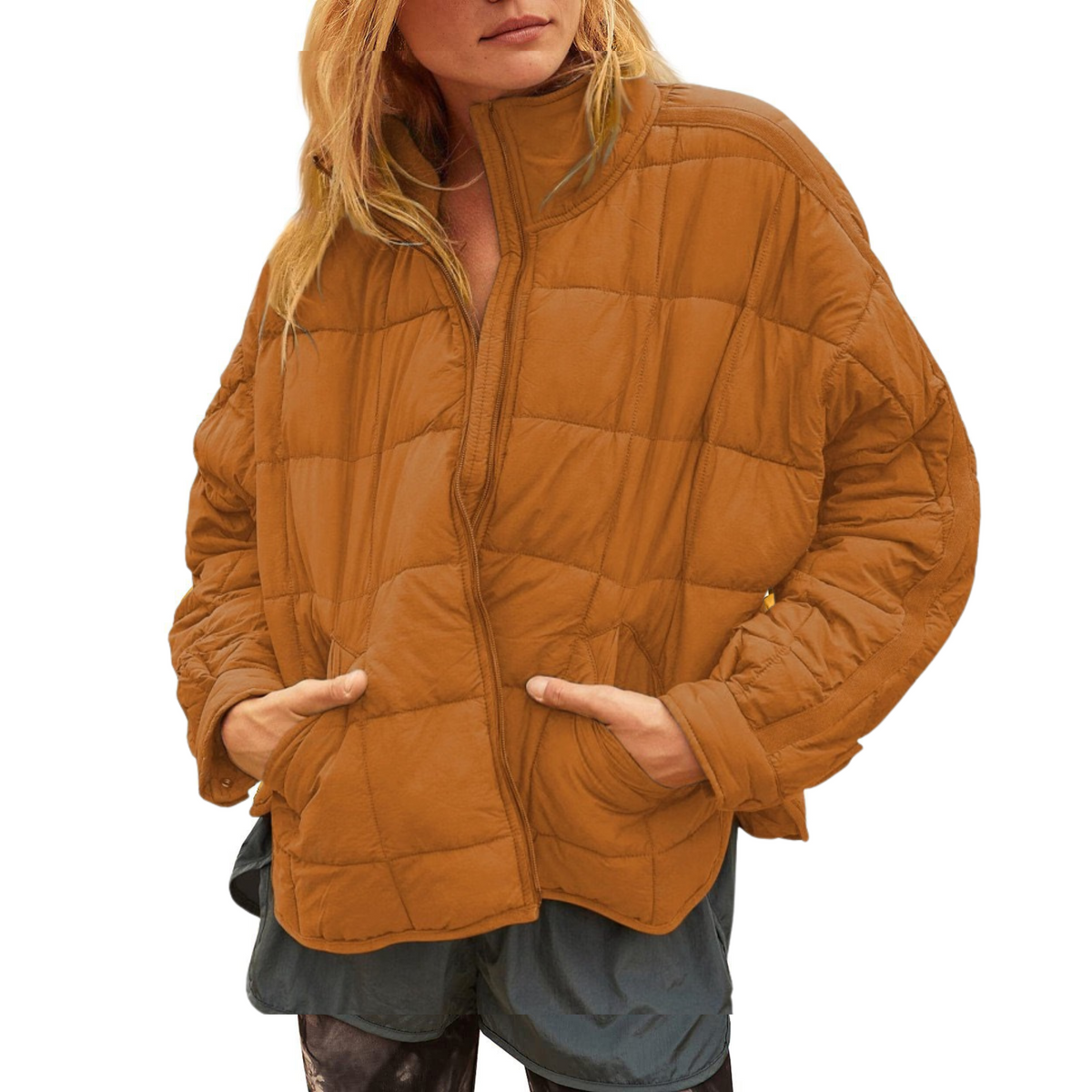 April | Lightweight Compact Zip Puffer Jacket for Women
