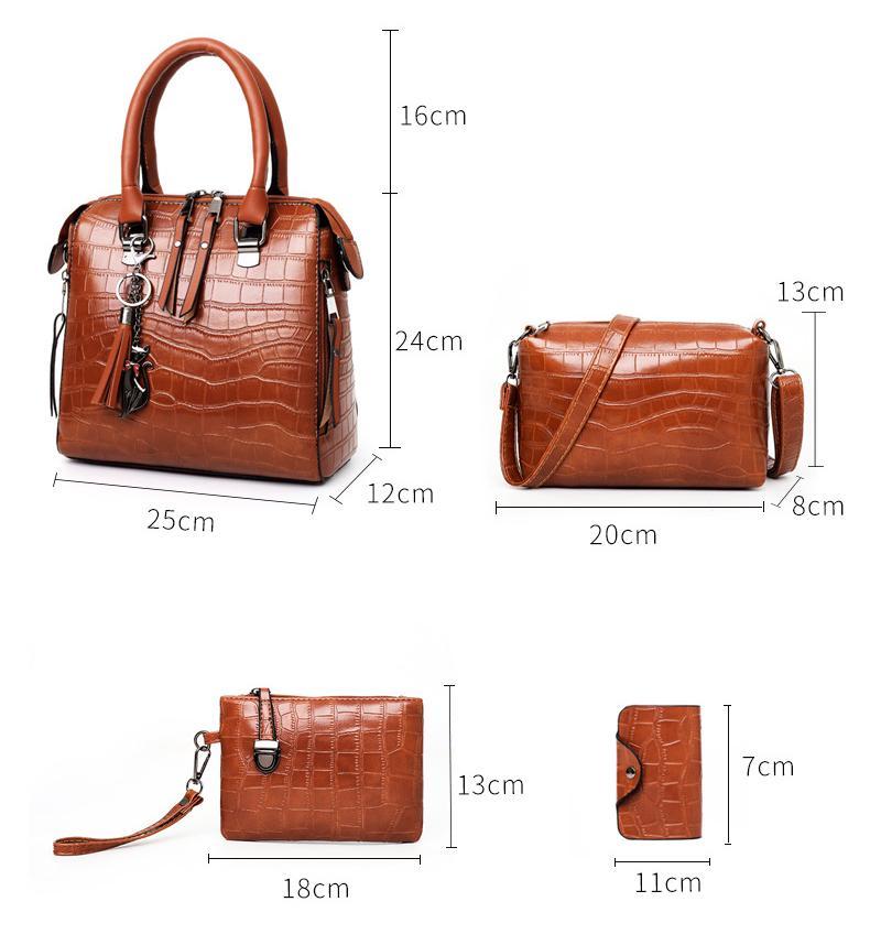 Palmer | 4-Piece Crocodile Pattern Handbag for Women