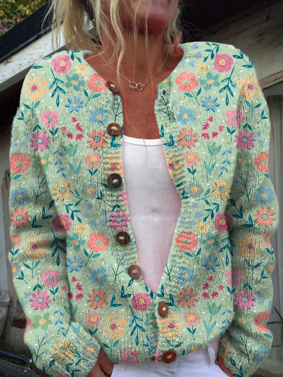 Foxglove | Women's Vintage Floral Open-Front Cardigan