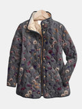 Niva | Vintage Floral Print Quilted Jacket for Women