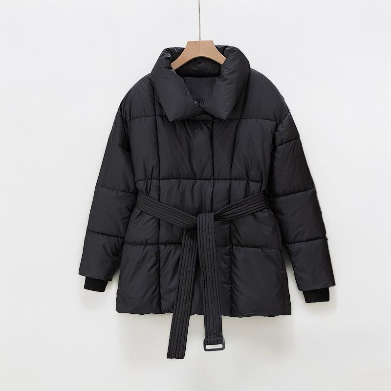 Jasmine | Thermal Stand Collar Waist-Tie Zip-Up Winter Coat for Women