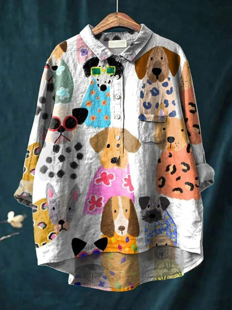 Quinley | Chic Playful Printed Blouse for Women