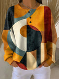 Lærke | Waffle Knit Sweater with Geometric Pattern for Women