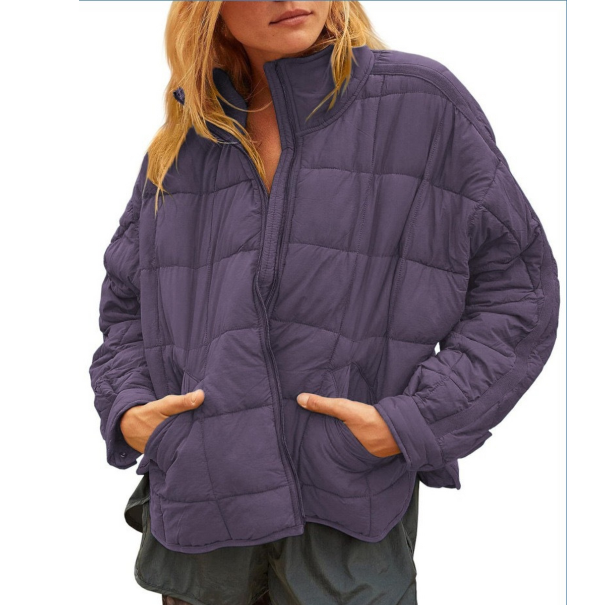 April | Lightweight Compact Zip Puffer Jacket for Women