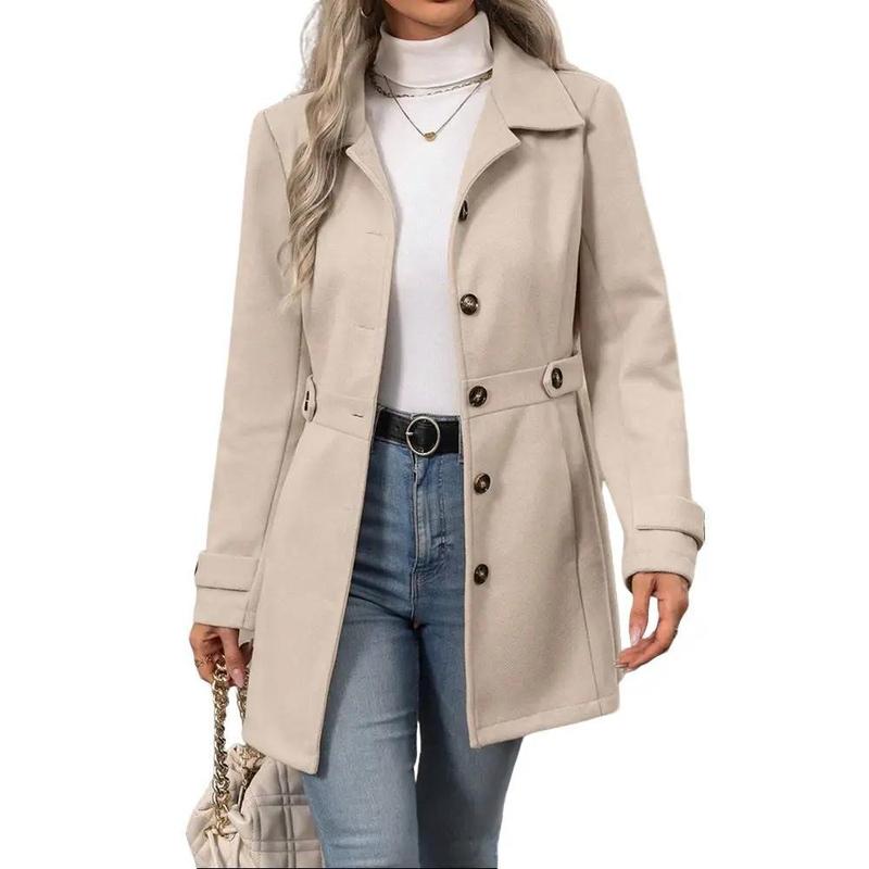 Fiona | Notched Shawl Collar Long Winter Coat for Women