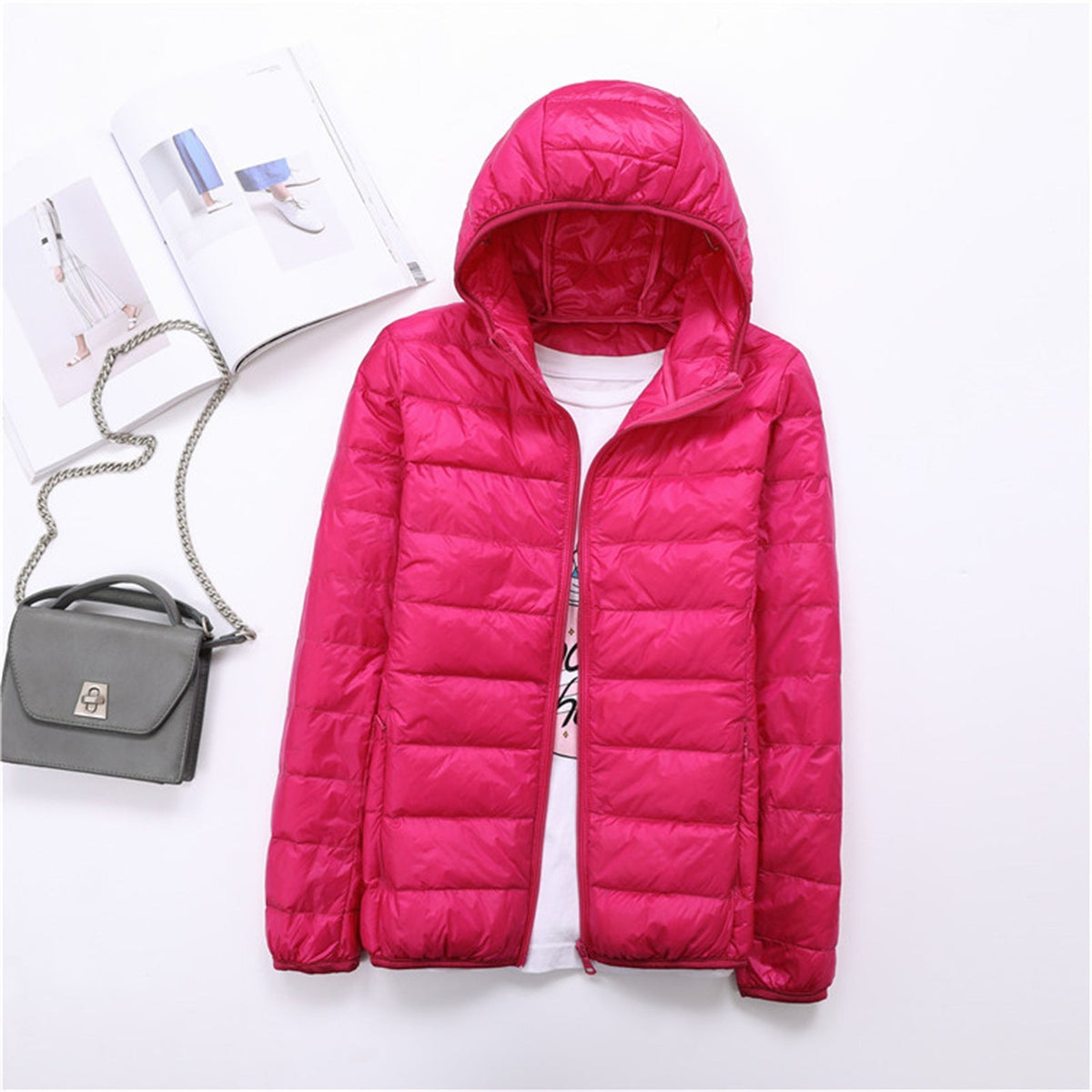 Liyanna | Plus Size Lightweight Hooded Long Sleeve Puffer Jacket for Women