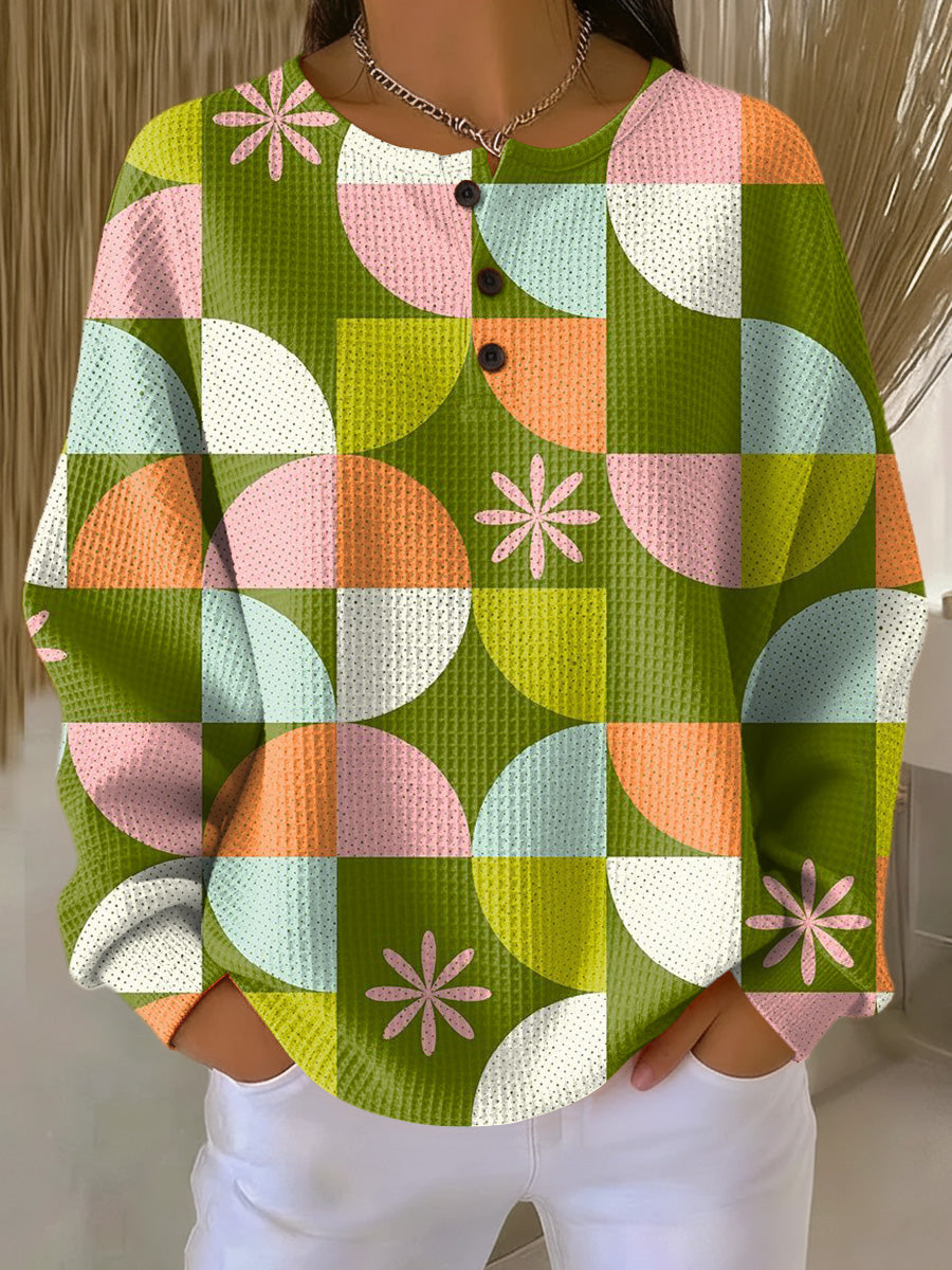 Arelvyn | Abstract Checkered Pattern Sweater for Women