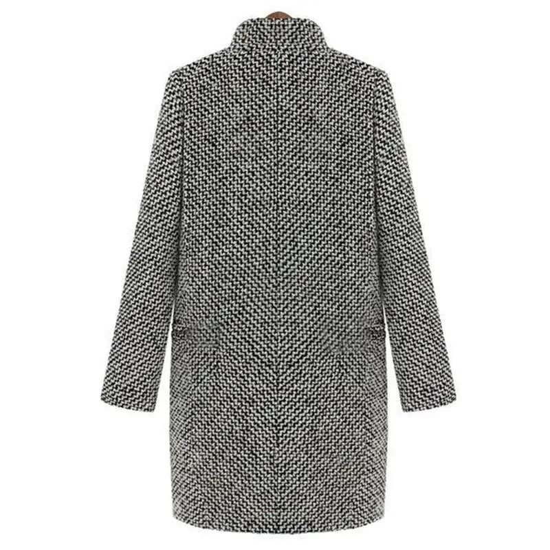 Amara | Long Wool-Blend Coat with Single-Button Closure for Women