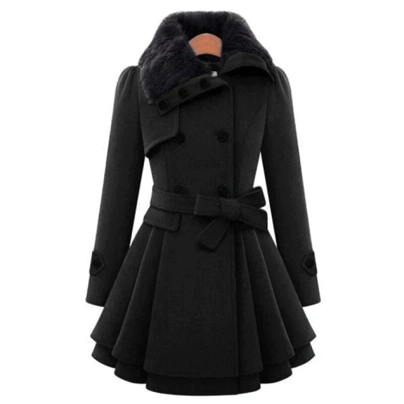Claudia | Vintage Flair Belted Trench Coat for Women