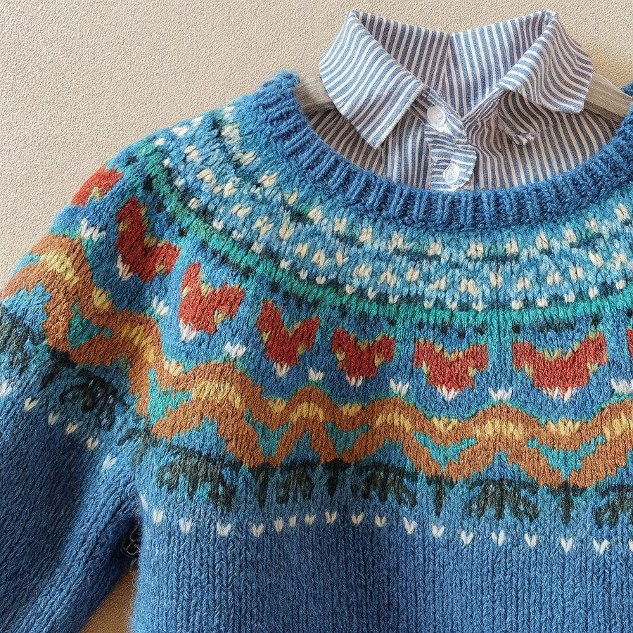 Velvo | Classic Vintage Nordic Knit Sweater for Women