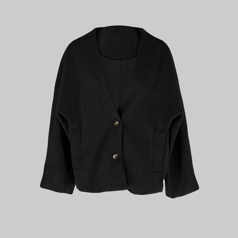 Laya | Chic Button-Down V-Neck Long Sleeve Coat for Women