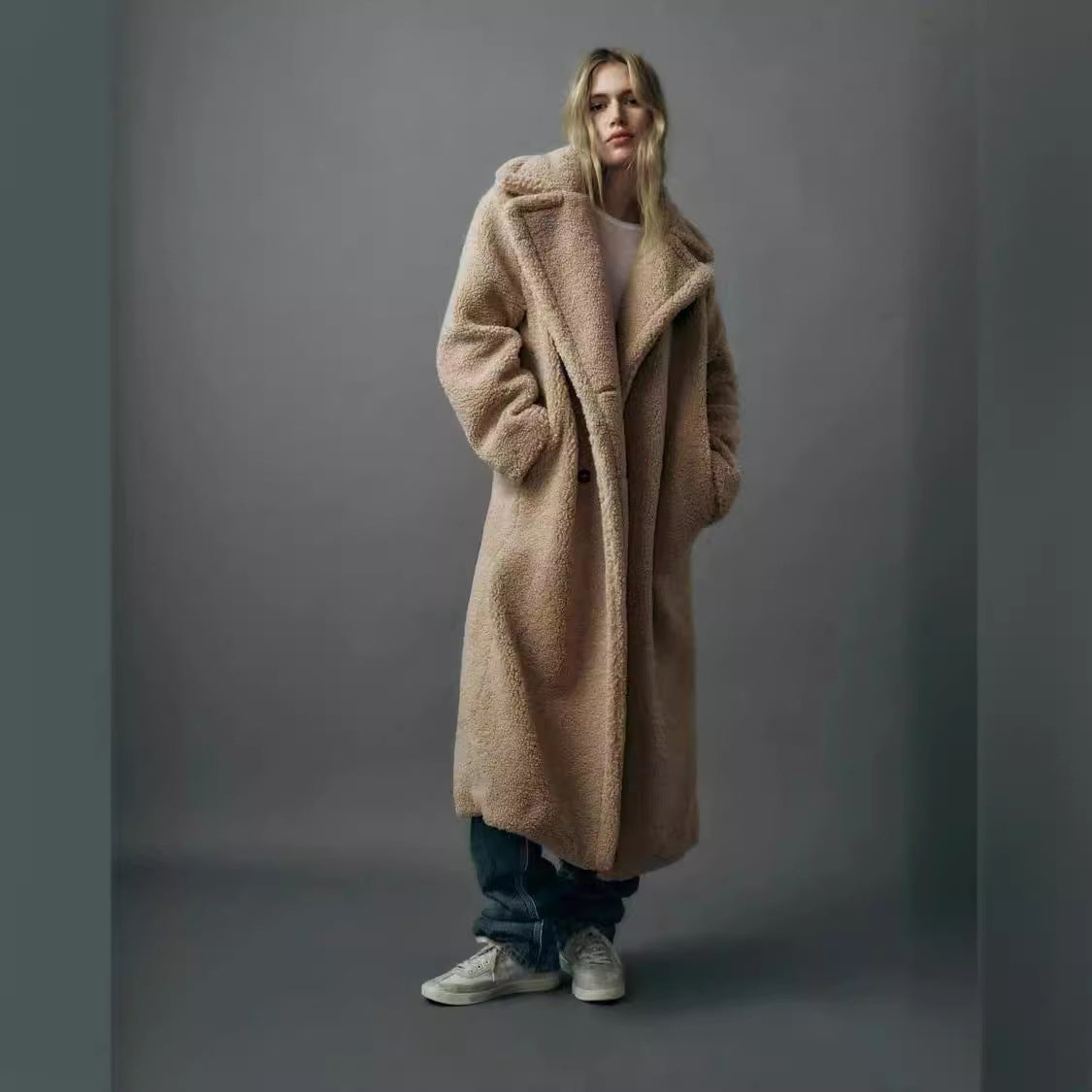 Isadora | Luxe Teddy Double-Breasted Overcoat for Women
